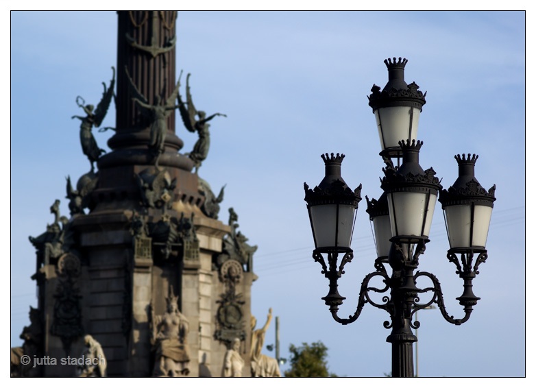 Barcelona - Laterne beim Kolumbusdenkmal